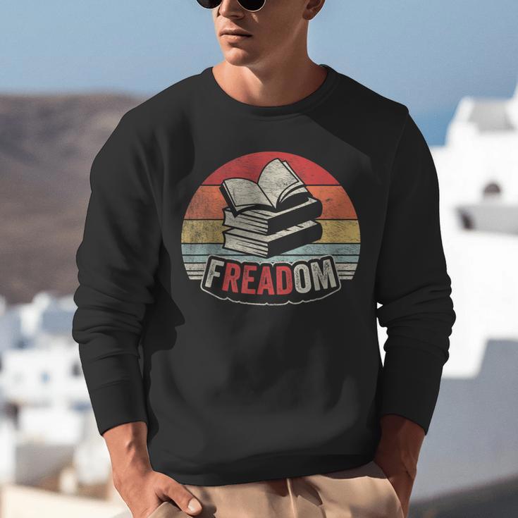 Retro Vintage FREADom Anti Ban Books Freedom To Read Unisex Sweatshirt
