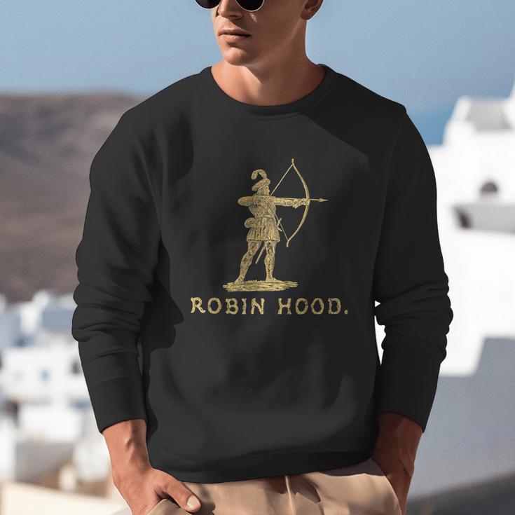 Robin Hood The Archer Book Cover Illustration In Gold Unisex Sweatshirt Robin Hood The Archer Book Cover Illustration In Gold Unisex Sweatshirt
