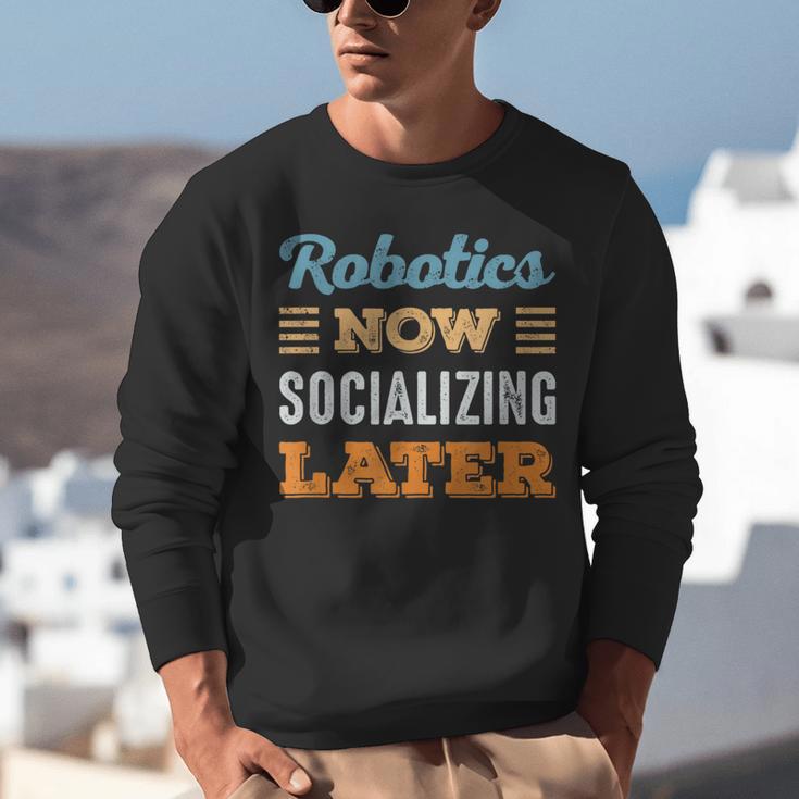 Robotics Now Minimal Socializing Introvert Vintage Unisex Sweatshirt Robotics Now Minimal Socializing Introvert Vintage Unisex Sweatshirt