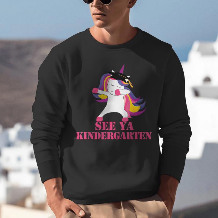 See Ya Kindergarten DABBING Unicorn Graduation Meme Unisex Sweatshirt