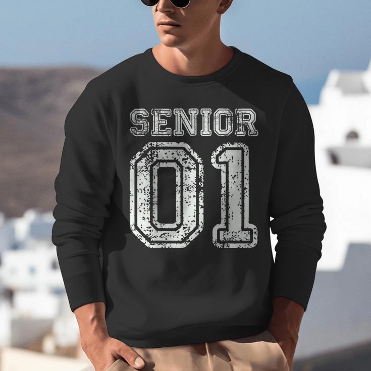 Senior 01 Class Of 2001 Retro College High School Graduation Unisex Sweatshirt