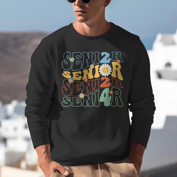 Senior 2024 Groovy Retro Class Of 2024 Graduation Senior 24 Unisex Sweatshirt