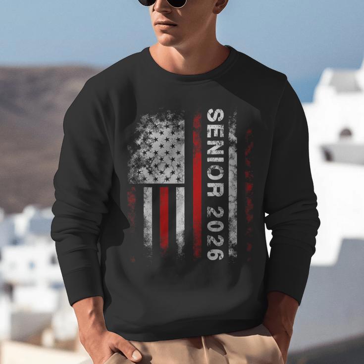 Senior 2026 American Flag Shirt USA Graduation Class Of 2026 Unisex Sweatshirt