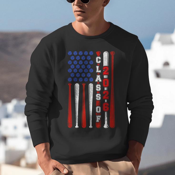 Senior 2026 Baseball American Flag Class Of 2026 Graduation Unisex Sweatshirt