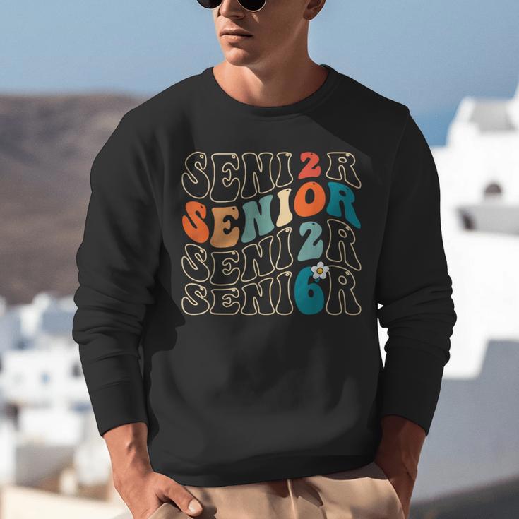 Senior 2026 Class Of 2026 Retro Groovy Graduation Grad Women Unisex Sweatshirt