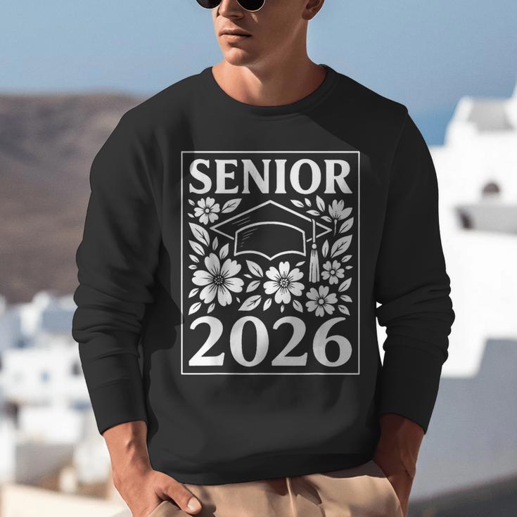 Senior 2026 Floral Flowers Class Of 2026 Graduation Kids Unisex Sweatshirt
