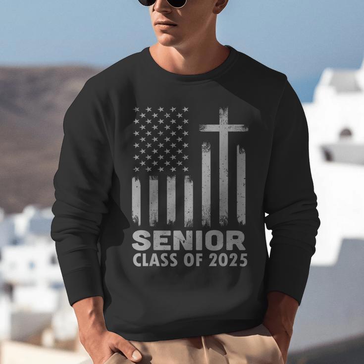 Senior Class Of 2025 USA Flag Cross Christian Graduation Unisex Sweatshirt