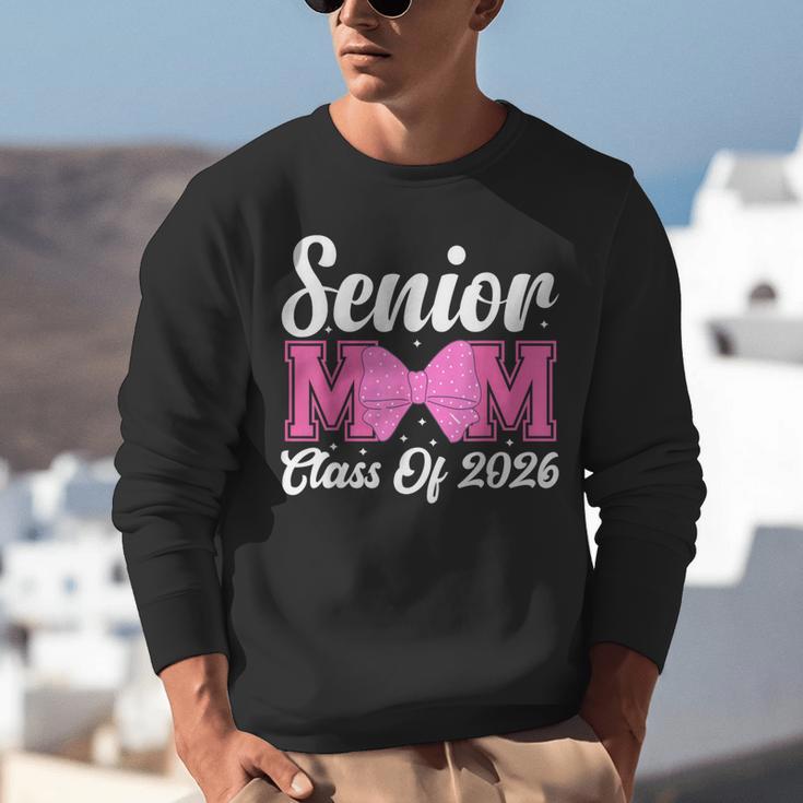 Senior Mom Class Of 2026 Pink Coquette Bow Graduation Unisex Sweatshirt