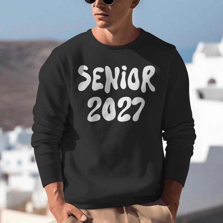 Senior Retro Class Of 2027 Graduation High School College Unisex Sweatshirt