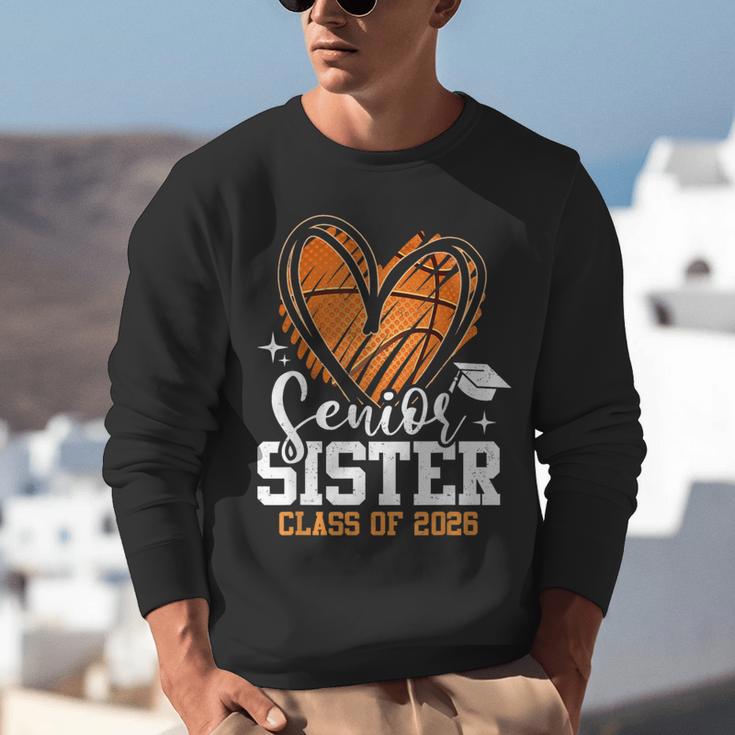 Senior Sister Class Of 2026 Basketball Graduation Heart Unisex Sweatshirt