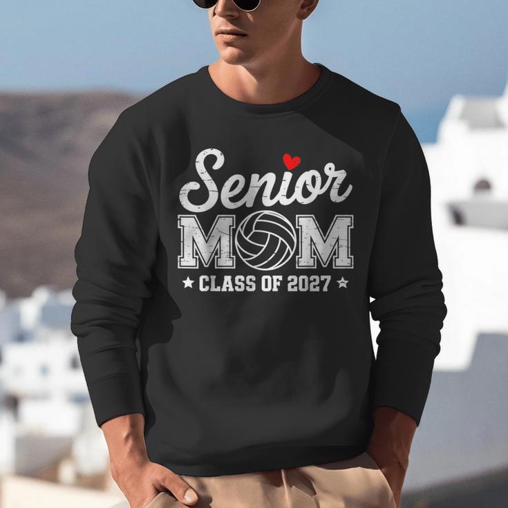 Senior Volleyball Mom Class Of 2027 Graduation Graduate Unisex Sweatshirt