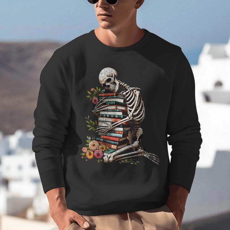 Skeleton Reading Book Halloween Bookworm Bibliophile Reader Unisex Sweatshirt Skeleton Reading Book Halloween Bookworm Bibliophile Reader Unisex Sweatshirt
