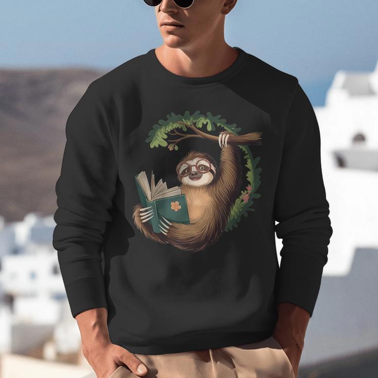 Sloth Reading a Book Lazy Sloth Bookworm Unisex Sweatshirt Sloth Reading a Book Lazy Sloth Bookworm Unisex Sweatshirt