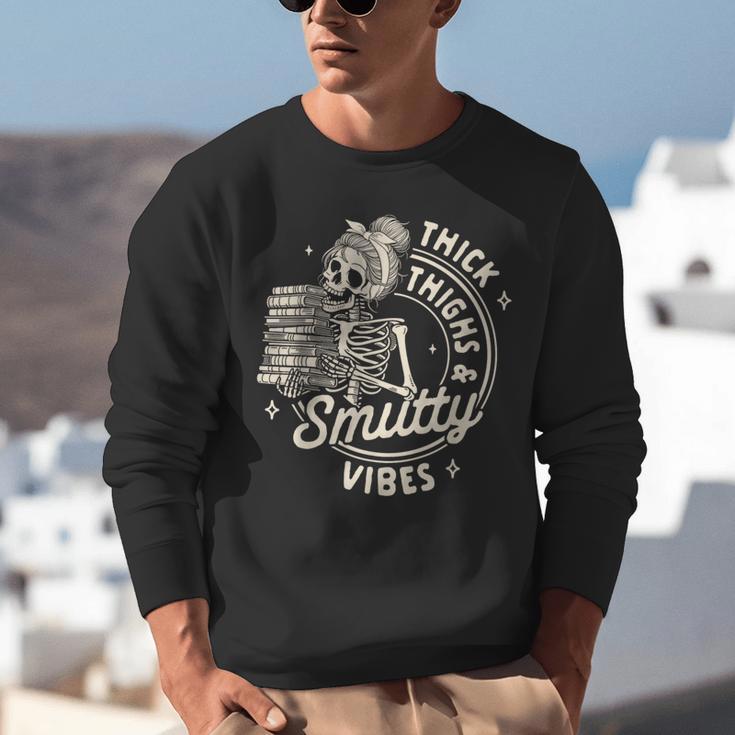 Smut Book Reader Spicy Romance Thick Thighs & Smutty Vibes Unisex Sweatshirt