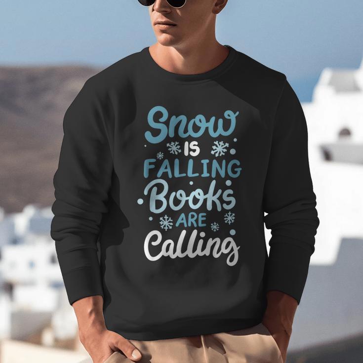 Snow Is Falling Books Are Calling Unisex Sweatshirt