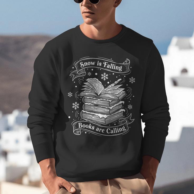 Snow Is Falling Books Are Calling Winter Reading Unisex Sweatshirt Snow Is Falling Books Are Calling Winter Reading Unisex Sweatshirt