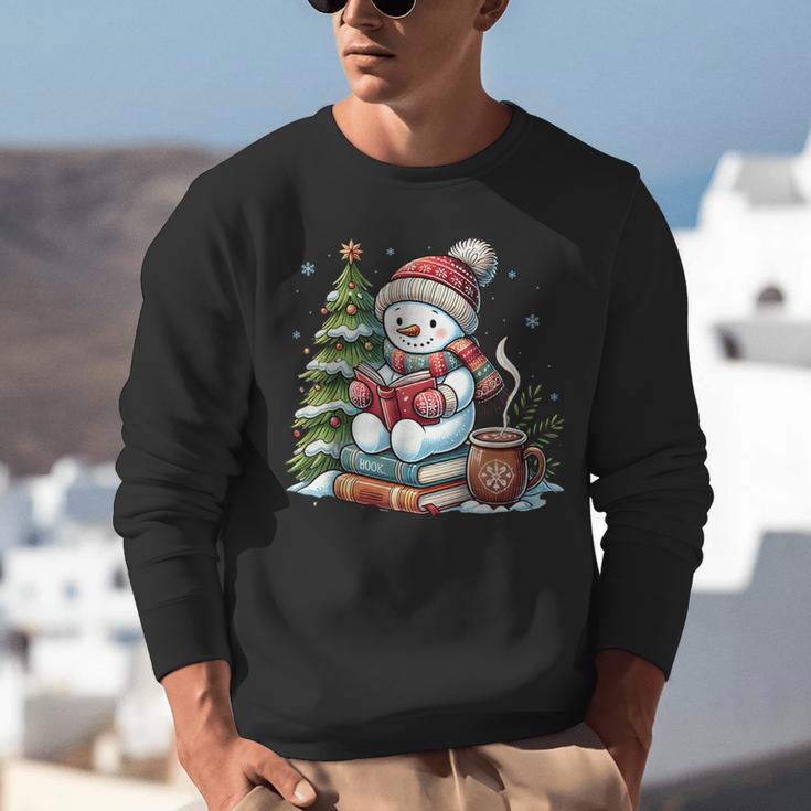 Snowman Reading Book Lovers Christmas Librarian Bookworm Unisex Sweatshirt Snowman Reading Book Lovers Christmas Librarian Bookworm Unisex Sweatshirt