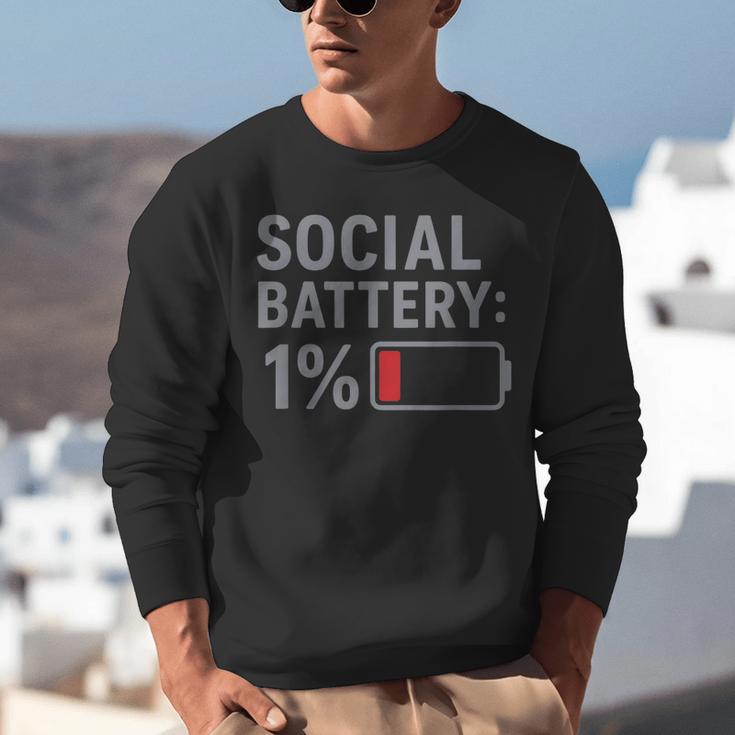 Social Battery 1 Percent Introvert Mood Minimalist Unisex Sweatshirt