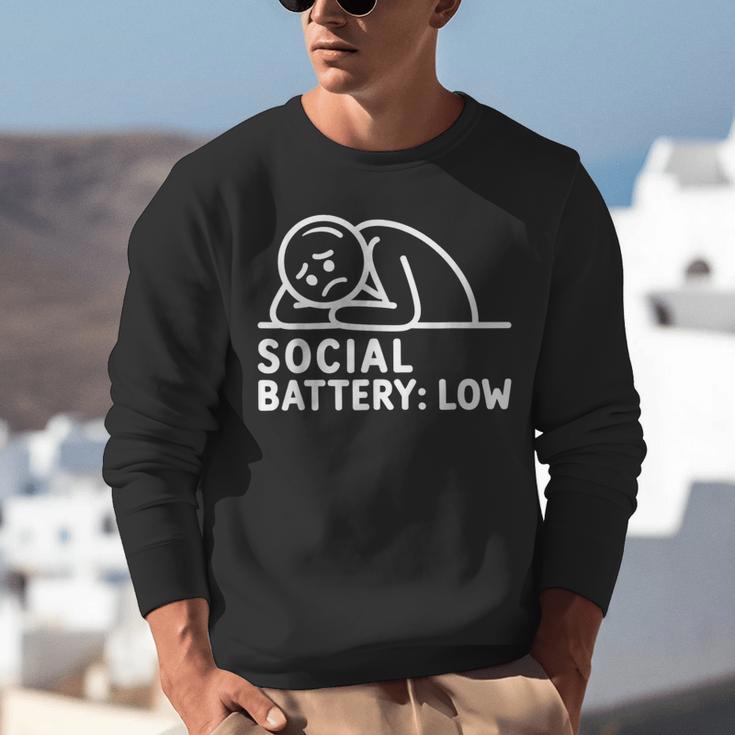 Social Battery Low Apparel Introvert Humor Unisex Sweatshirt Social Battery Low Apparel Introvert Humor Unisex Sweatshirt