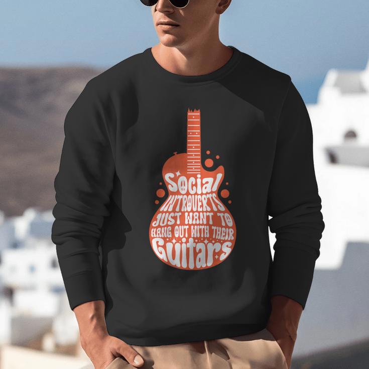 Social Introverts Hang Out With Guitars Musician Guitarist Unisex Sweatshirt Social Introverts Hang Out With Guitars Musician Guitarist Unisex Sweatshirt