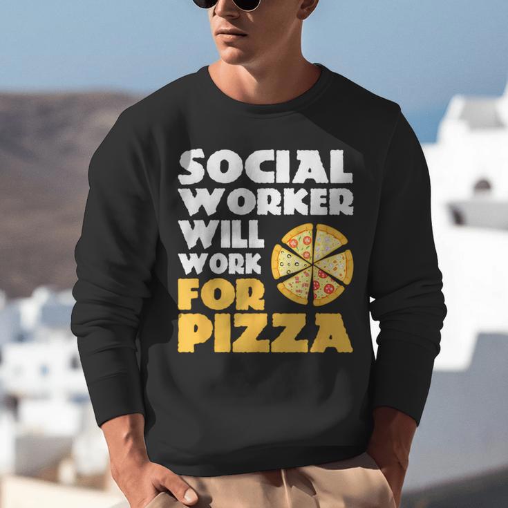 Social Worker Will Work For Pizza Graduation Unisex Sweatshirt