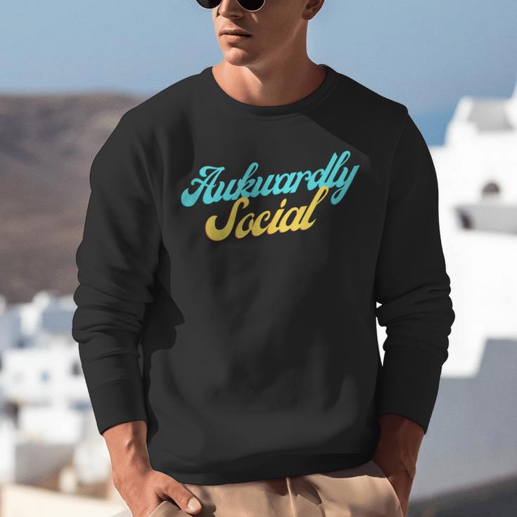 Socially Awkward Introvert Retro Anxious Awkwardly Social Unisex Sweatshirt Socially Awkward Introvert Retro Anxious Awkwardly Social Unisex Sweatshirt