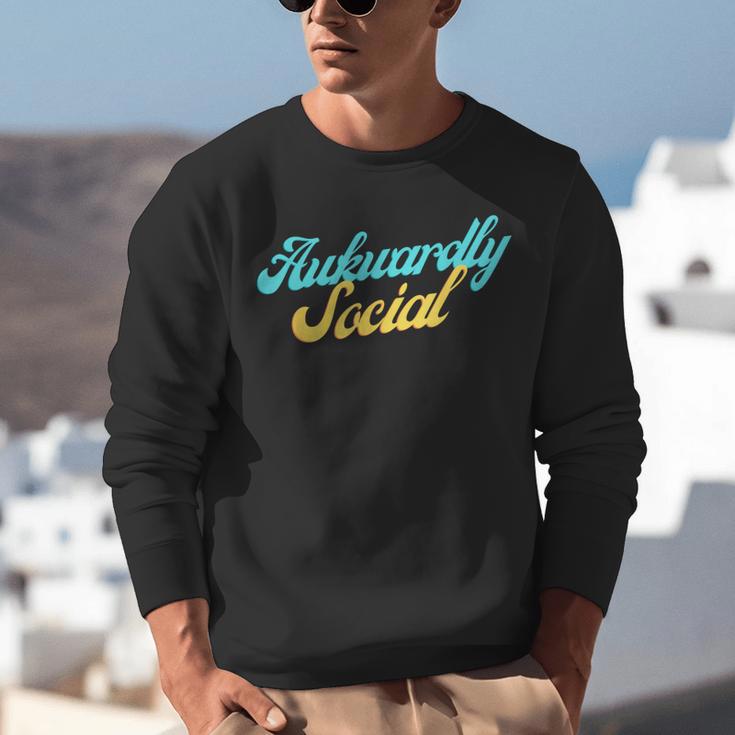Socially Awkward Introvert Retro Anxious Awkwardly Social Unisex Sweatshirt Socially Awkward Introvert Retro Anxious Awkwardly Social Unisex Sweatshirt