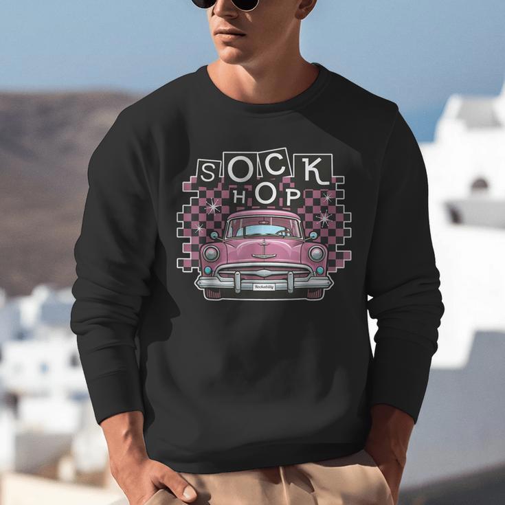 Sock Hop 50s Classic Car Nostalgia 1950s Greaser Unisex Sweatshirt