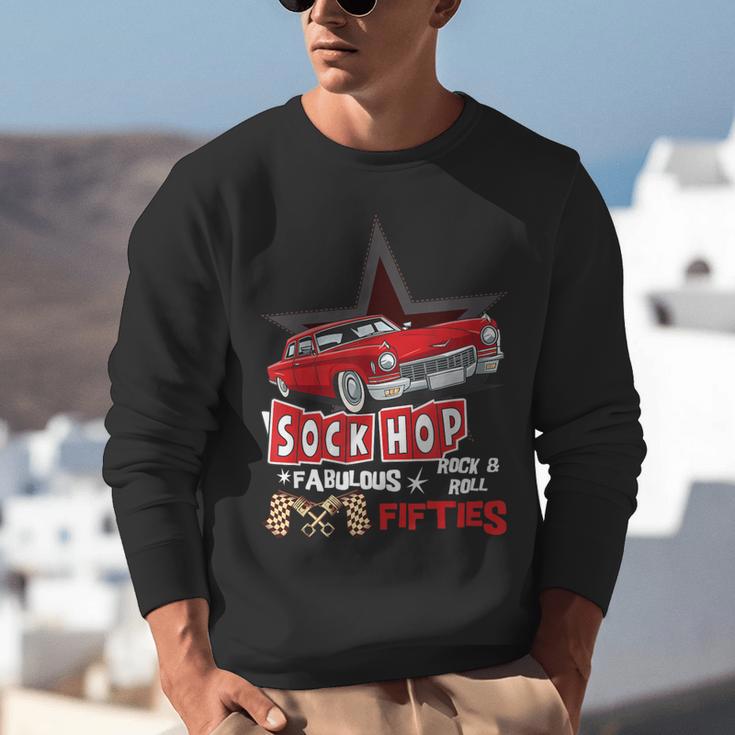 Sock Hop Fabulous Fifties Rock N Roll Automobile Nostalgia Unisex Sweatshirt