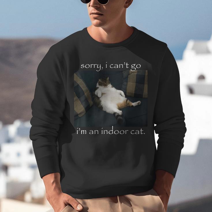 Sorry I Can’t Go I’m An Indoor Cat Introvert Meme Unisex Sweatshirt Sorry I Can’t Go I’m An Indoor Cat Introvert Meme Unisex Sweatshirt