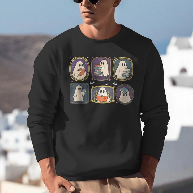 Spooky Teacher Halloween Ghost Reading Book Trick Or Treat Unisex Sweatshirt
