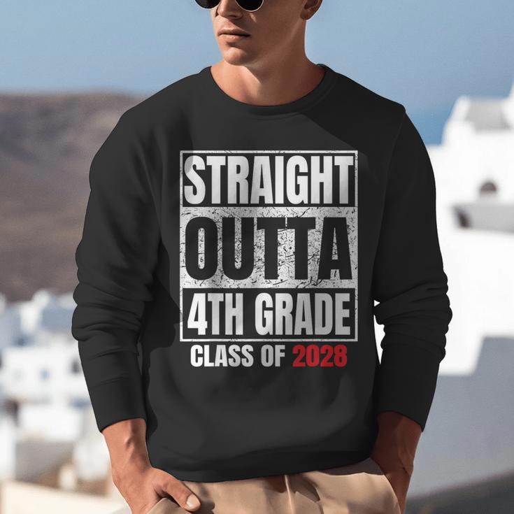 Straight Outta 4th Grade Graduation Class 2028 Fourth Grade Unisex Sweatshirt