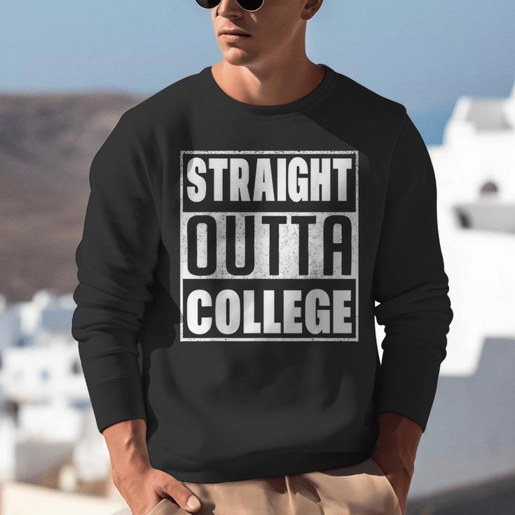 Straight Outta College Graduate Graduation 2025 Grad Men Unisex Sweatshirt