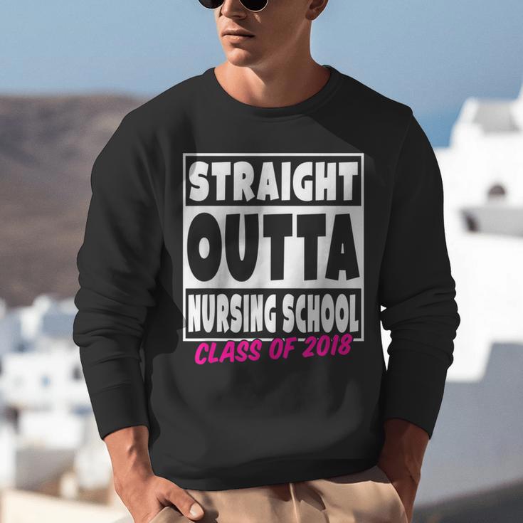 Straight Outta Nursing School Class Of 2018 Graduation Unisex Sweatshirt