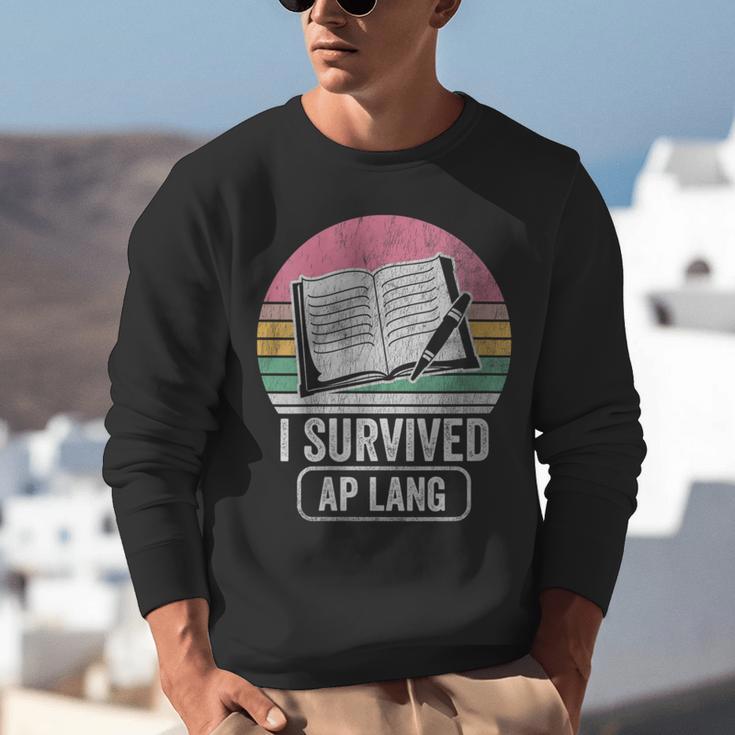 I Survived AP Lang Retro Book Graphic Unisex Sweatshirt I Survived AP Lang Retro Book Graphic Unisex Sweatshirt