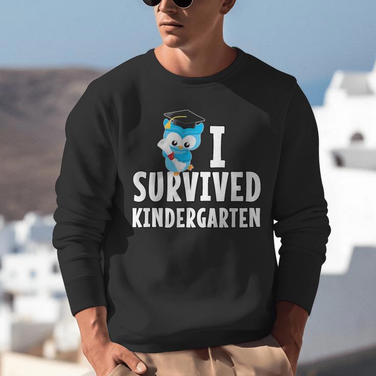 I Survived Kindergarten Graduation Kids Owl Grad Unisex Sweatshirt