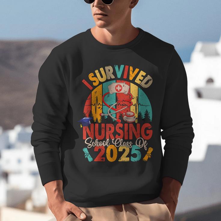 I Survived Nursing School Class Of 2025 Proud Graduation Unisex Sweatshirt