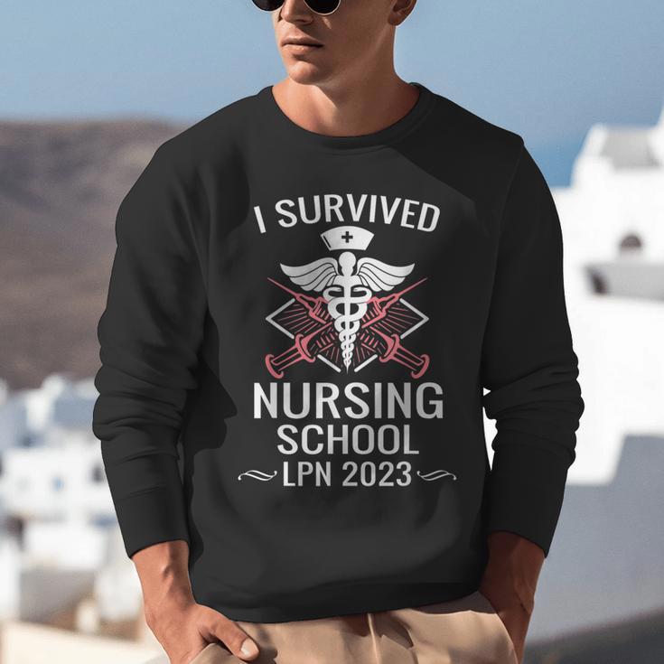I Survived Nursing School LPN Class Of 2023 Nurse Graduation Unisex Sweatshirt