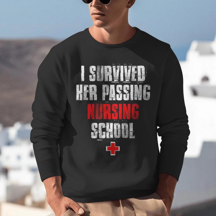 I Survived Her Passing Nursing School Graduation Unisex Sweatshirt