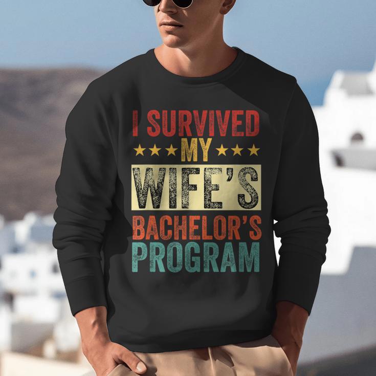 i Survived My Wife Bachelor's Degree Wife Graduation Unisex Sweatshirt