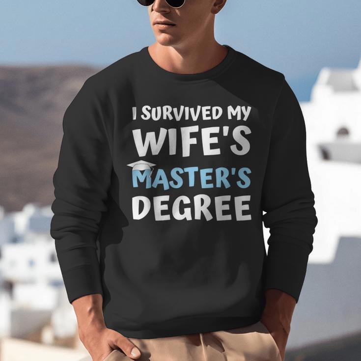 i Survived My Wifes Masters Degree MBA College Graduation Unisex Sweatshirt