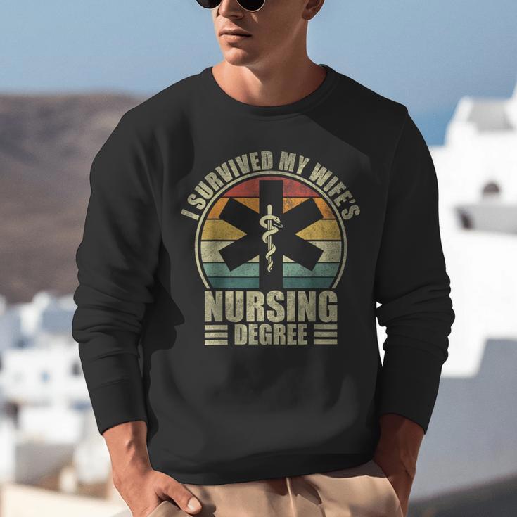 I Survived My Wife's Nursing Degree Nursing Graduation Unisex Sweatshirt