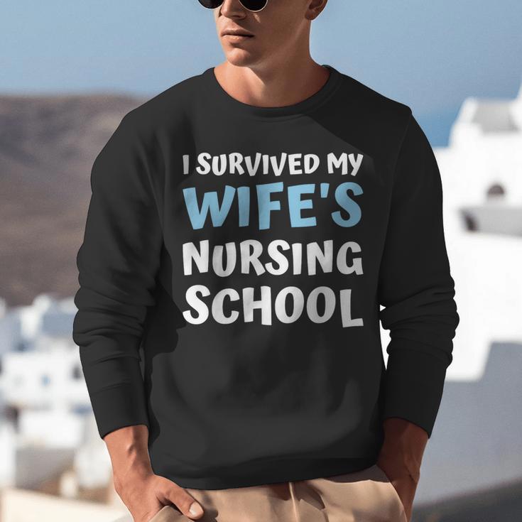 i Survived My Wifes Nursing School Degree Graduation Party Unisex Sweatshirt