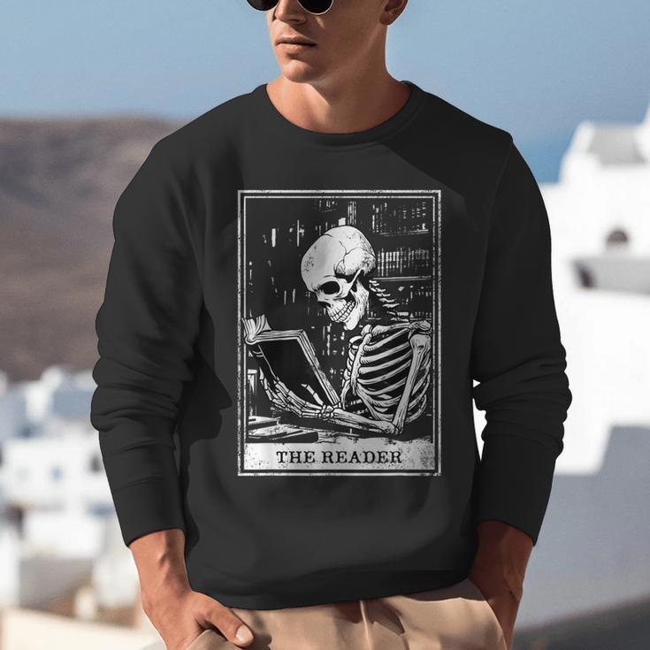 Tarot Card Shirt The Reader Tarot Skeleton Reading Book Unisex Sweatshirt Tarot Card Shirt The Reader Tarot Skeleton Reading Book Unisex Sweatshirt