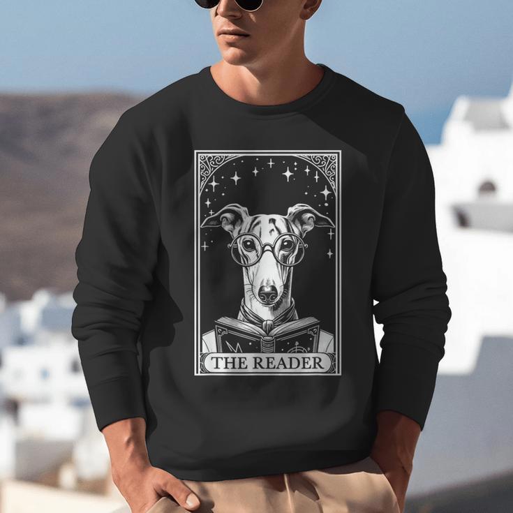 Tarot Card Vintage Whippet Dog Book Lover The Reader Unisex Sweatshirt Tarot Card Vintage Whippet Dog Book Lover The Reader Unisex Sweatshirt