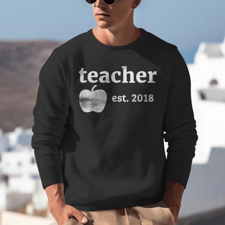Teacher Est 2018 Vintage Graduation Unisex Sweatshirt