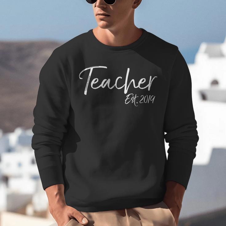 Teacher Est 2019 Shirt For Women Cute Graduation Men Unisex Sweatshirt