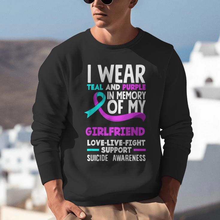 Teal & Purple In Memory Of My Girlfriend Suicide Prevention Unisex Sweatshirt