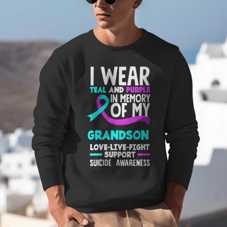 Teal & Purple In Memory Of My Grandson Suicide Prevention Unisex Sweatshirt Teal & Purple In Memory Of My Grandson Suicide Prevention Unisex Sweatshirt