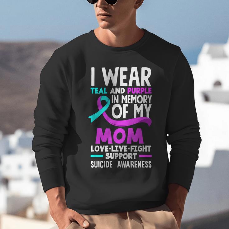 Teal & Purple In Memory Of My Mom Suicide Prevention Unisex Sweatshirt Teal & Purple In Memory Of My Mom Suicide Prevention Unisex Sweatshirt